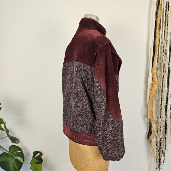90's Vintage NYG New York Girl Burgundy Suede Jacket - Picture 4 of 13